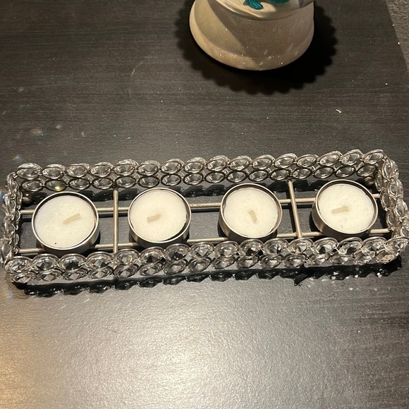Other Crystal Decor Four Candle Holder Tray Poshmark